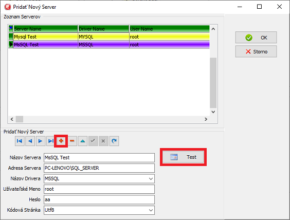 Prida� Nov� Server